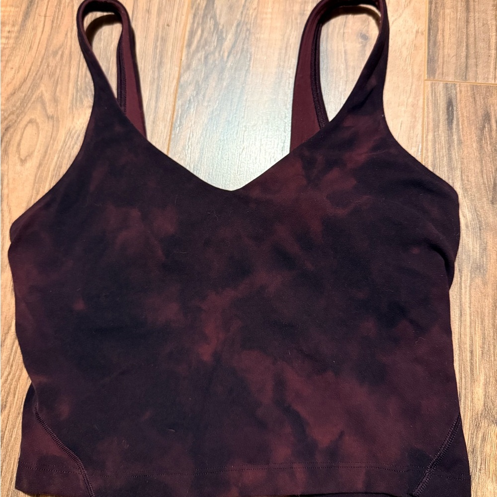 Lululemon Athletica Maroon Tie-Dye Align Tank